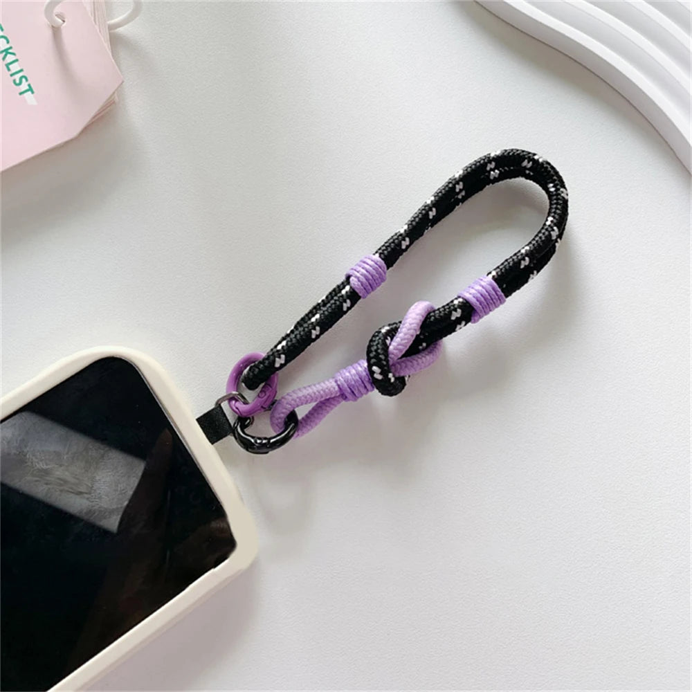 🎀 Lanyard de nailon elegante – Correa sencilla y colorida para celular con tarjeta y pulsera