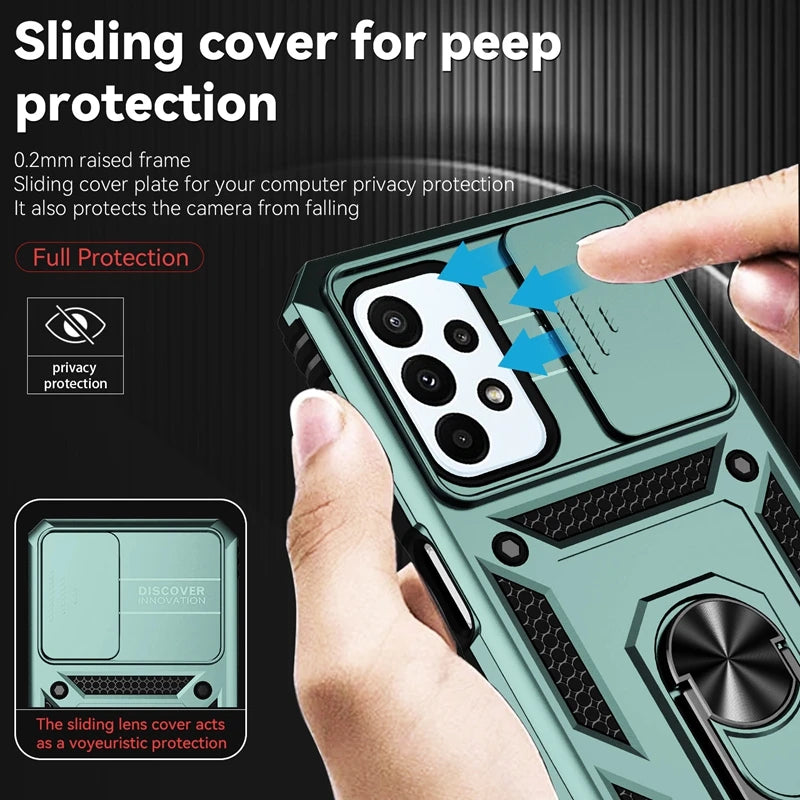 📱 Funda Galaxy A05s 4G/A25 5G/A15/A35/A55 | Militar Ring resistente con cámara protegida