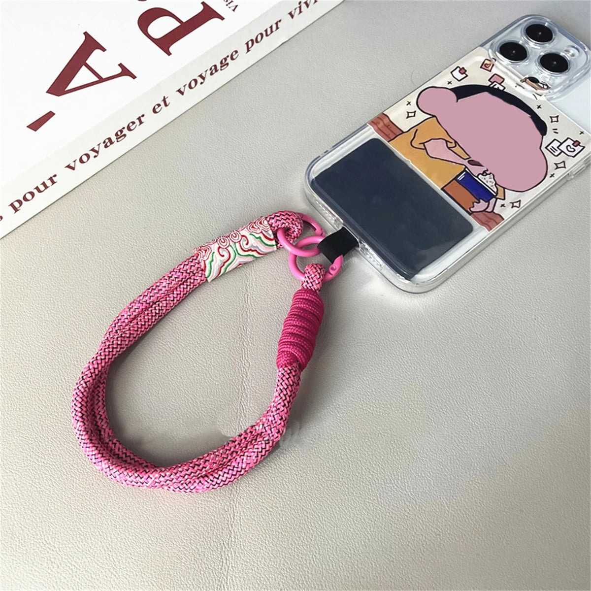 🎀 Correa Retro de Cuerda Trenzada – Lanyard corto para teléfono, estilo colgante decorativo, anti pérdida, pulsera fuerte y con estilo