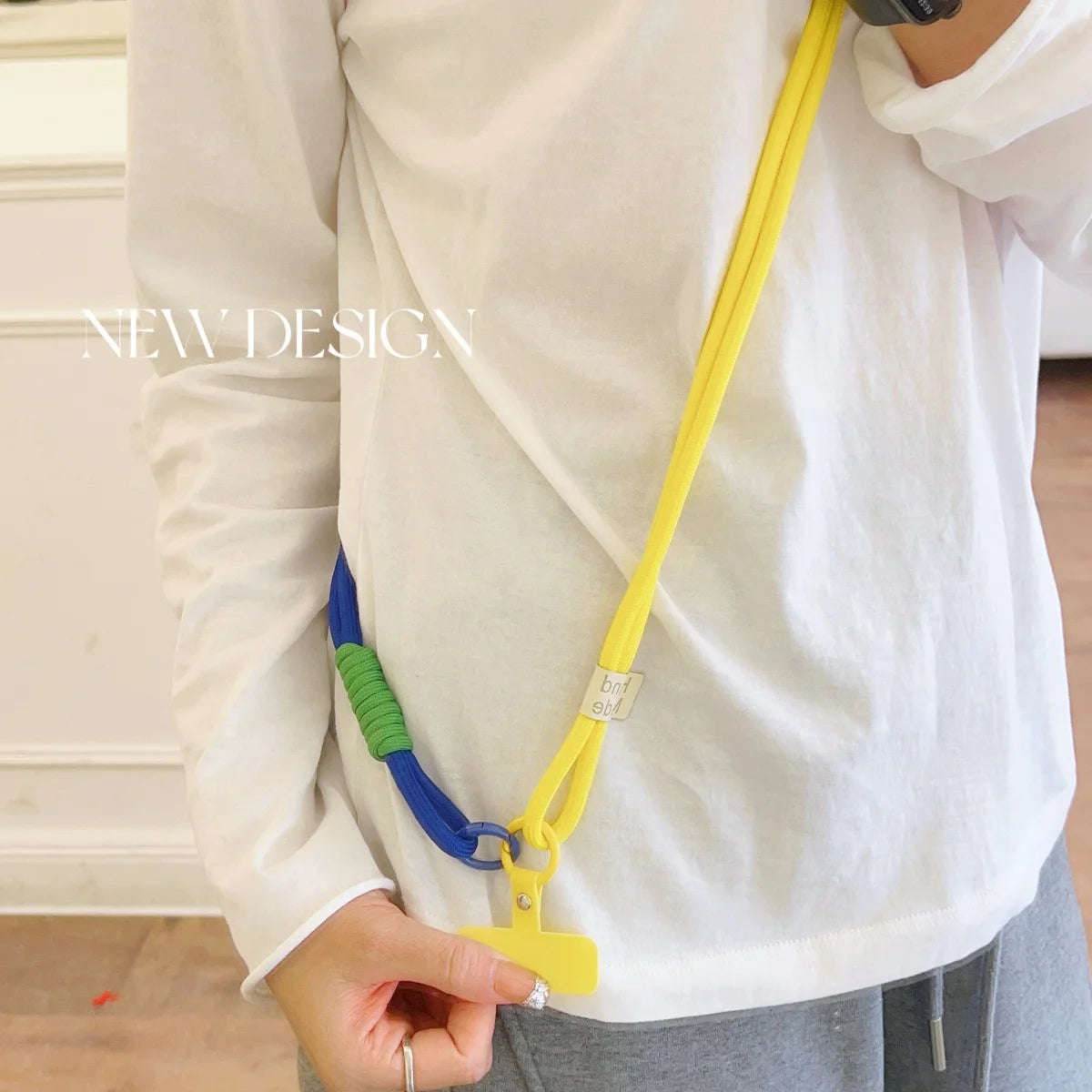 🎀 Lanyard Divertido Bicolor – Correa ajustable para celular, cinta de cuello con colores contrastantes y estilo alegre