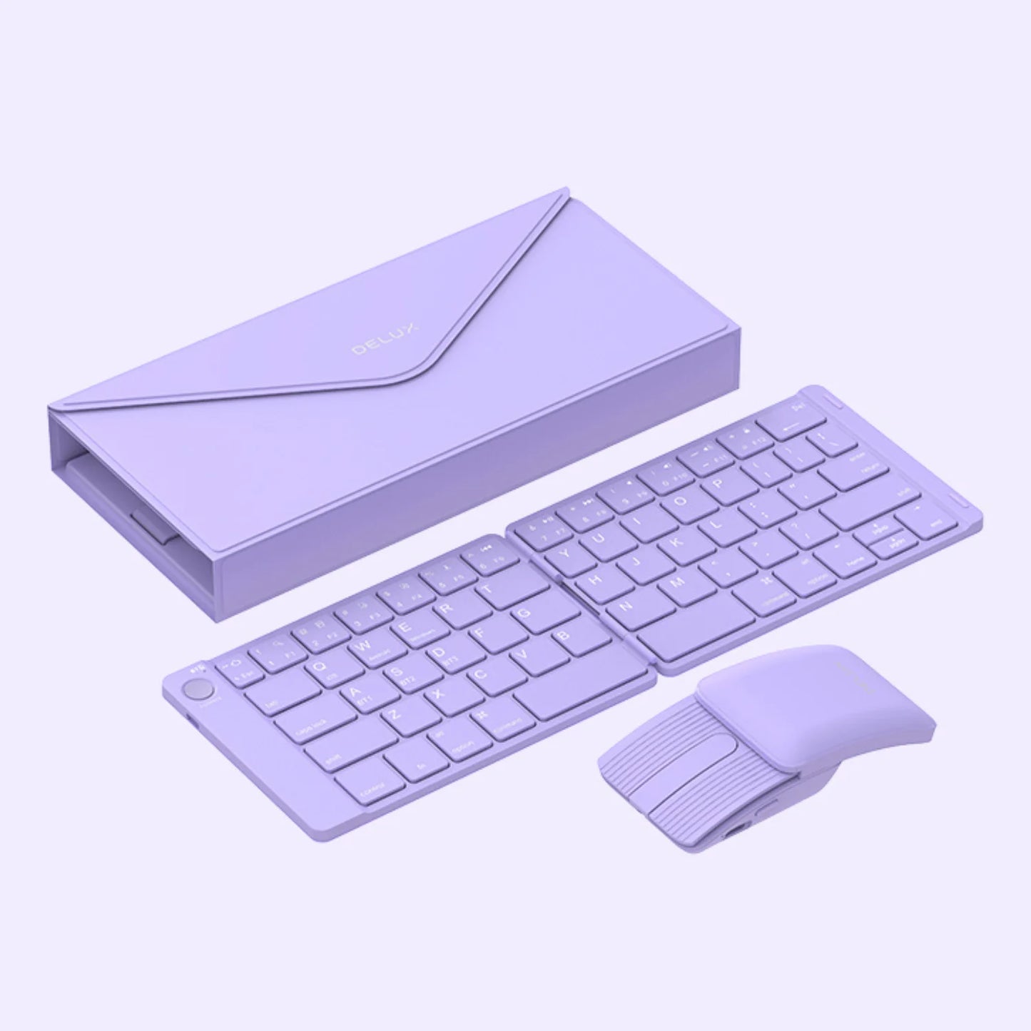 Delux ⌨️🖱️ Set Teclado y Mouse Plegable Multi-función | Ultra Slim Portátil Bluetooth Silencioso Para PC, Laptop y Tablet