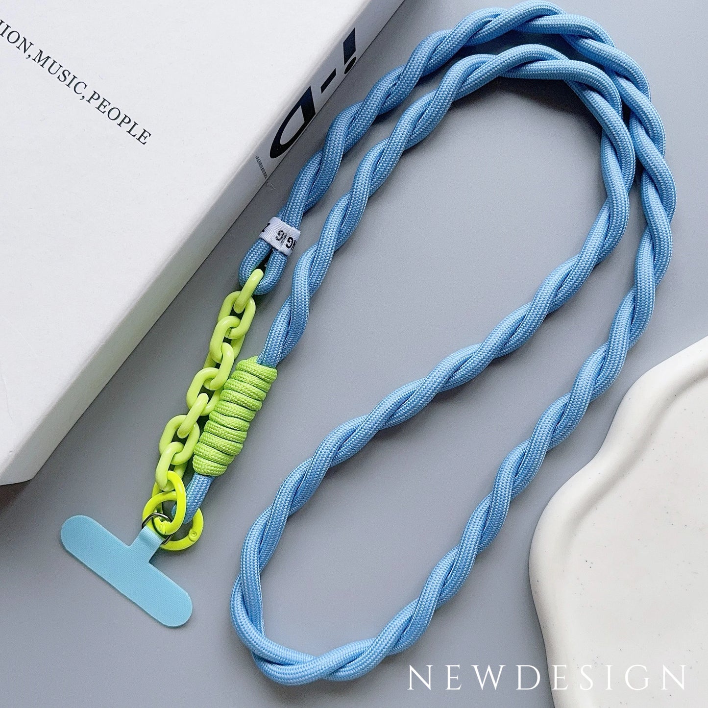 🎀 Lanyard lindo para celular – Correa acrílica universal cruzada con clip, cuerda para cuello y pulsera anticaída
