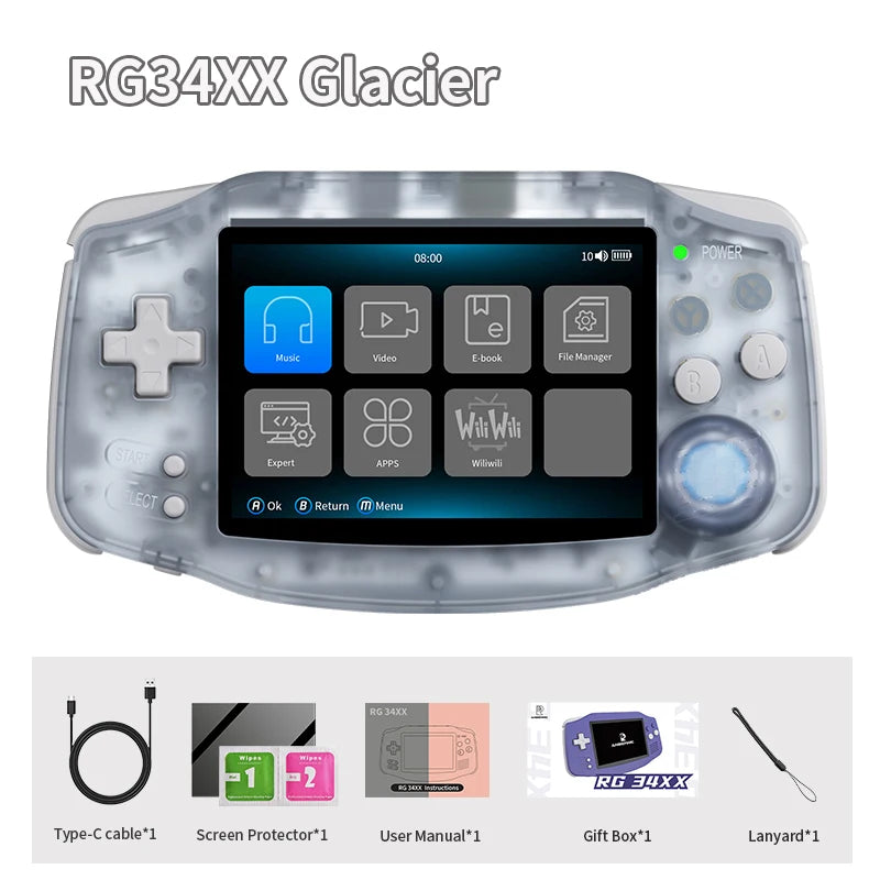 🎮🕹️ANBERNIC RG34XX – Retro Compacto con Potencia Linux Consola Portátil de 3.4", IPS, WiFi, Bluetooth y Hasta 11,000 Juego