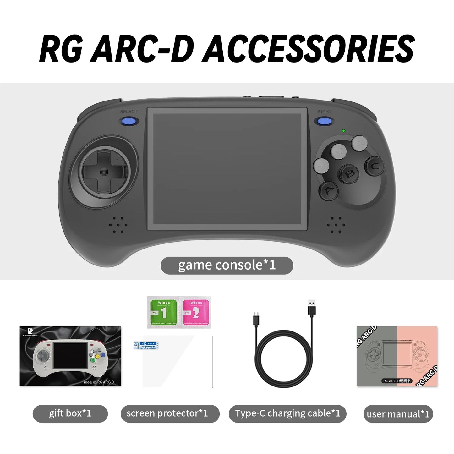 🎮 ANBERNIC RGARC Consola Portátil | Pantalla IPS 4'' + HDMI | WiFi 5G + Bluetooth 4.2