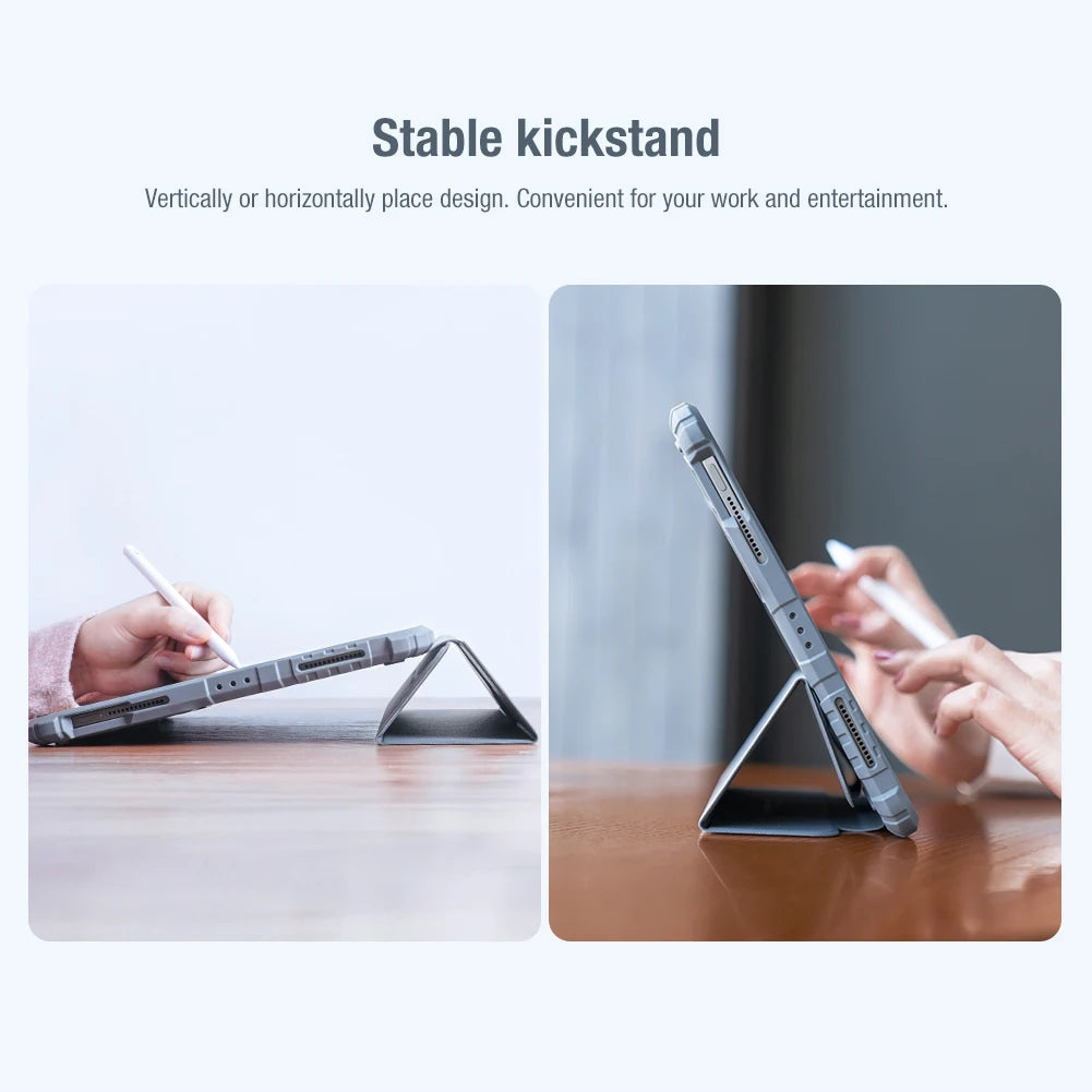 📱 Funda iPad Air 13 2025 / Air 11 / Pro 11 / Pro 12.9 | Plegable con Porta Lápiz y Protección de Lente | Nillkin
