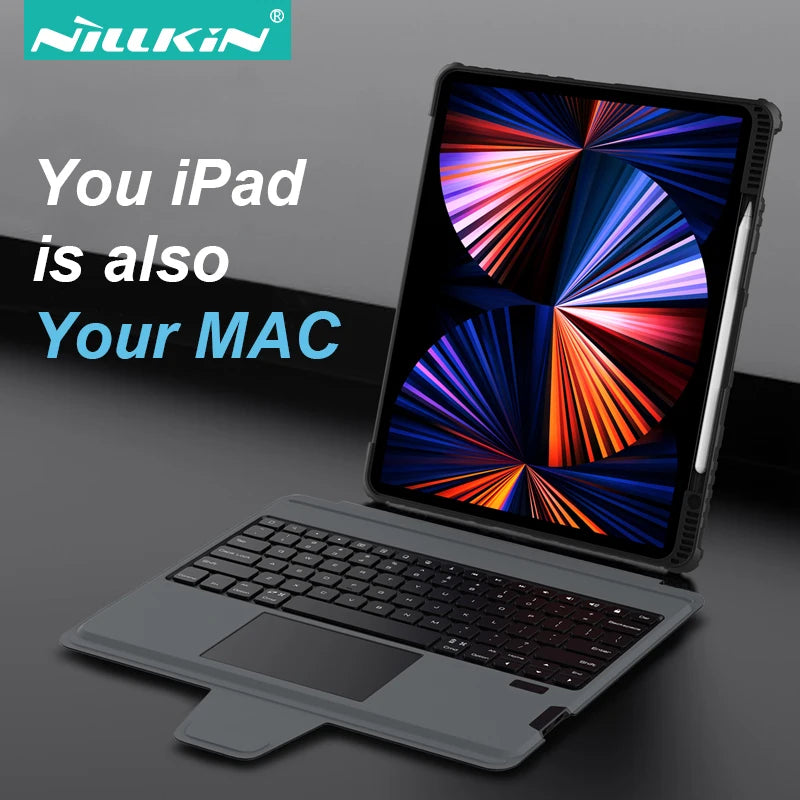 📱 Funda iPad Pro 12.9 2022/2021 Bluetooth Keyboard Case para iPad 10 2022 con Smart Trackpad Nillkin