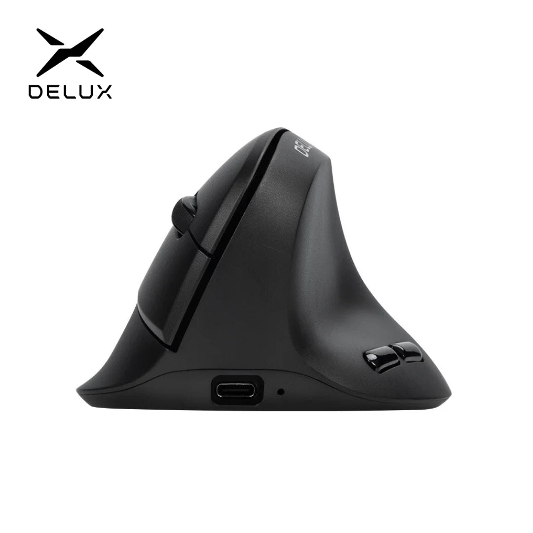 Delux 🖱️ M618 Air Wireless | Mouse Vertical Ergonómico Ligero 🔋 Recargable Click Silencioso DPI Ajustable Para Manos Pequeñas y Medianas ✋