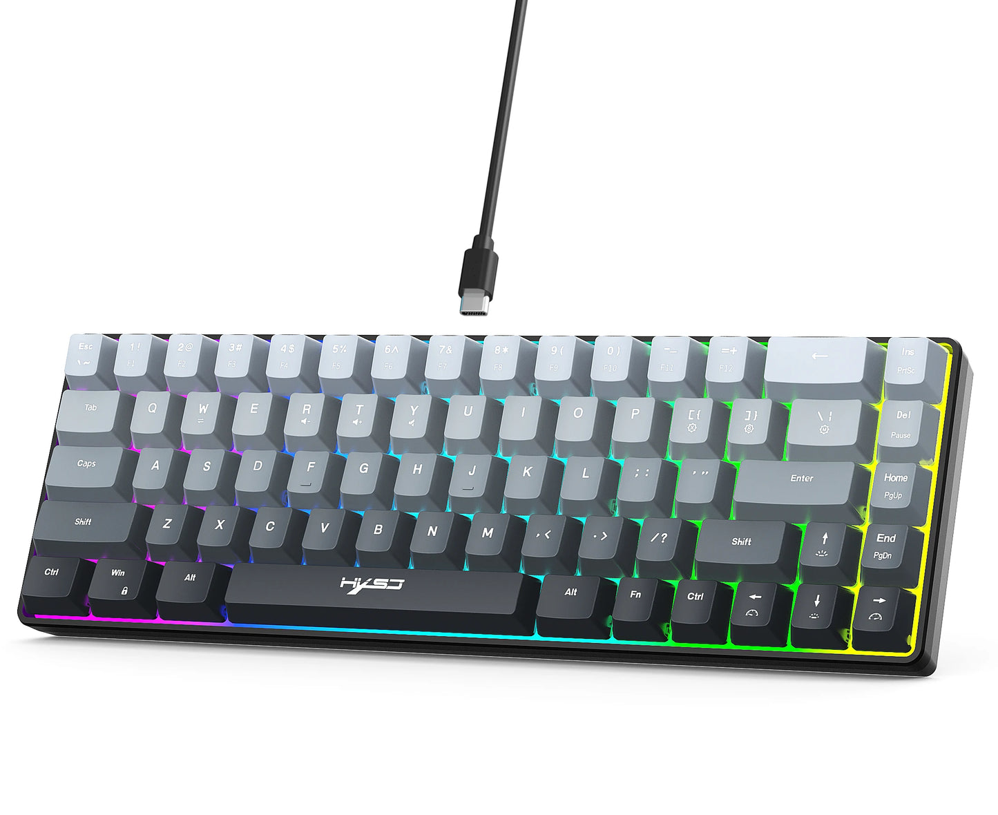 ⌨️ Teclado Gamer 65% 2025 | 68 Teclas Retroiluminado RGB Compacto y Ergonómico Alámbrico Ideal para Laptop, Mac y PC