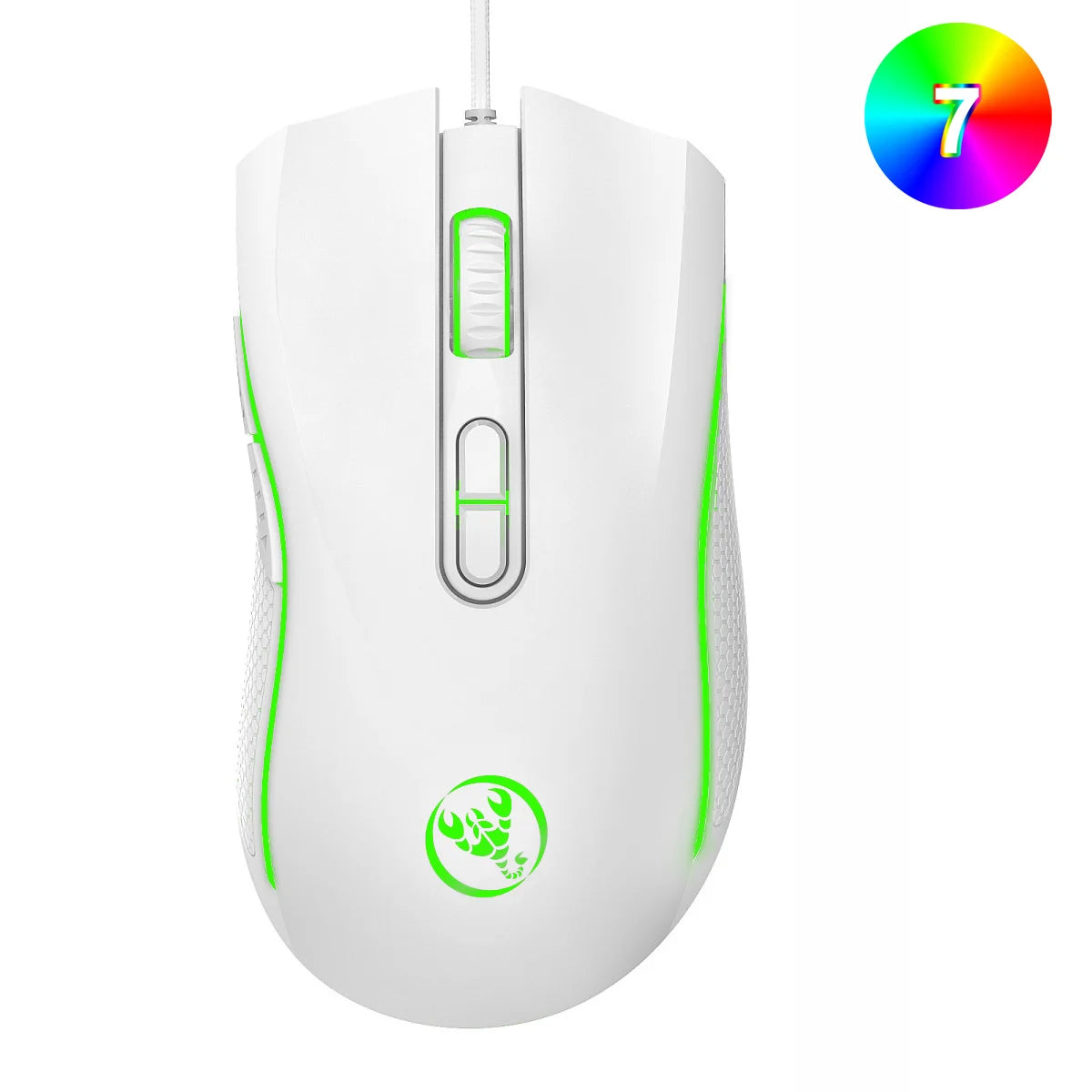 🖱️ Opción popular: HXSJ A869 mouse ergonómico óptico RGB ABS, ajuste de resolución en 4 niveles, cableado para laptop y PC