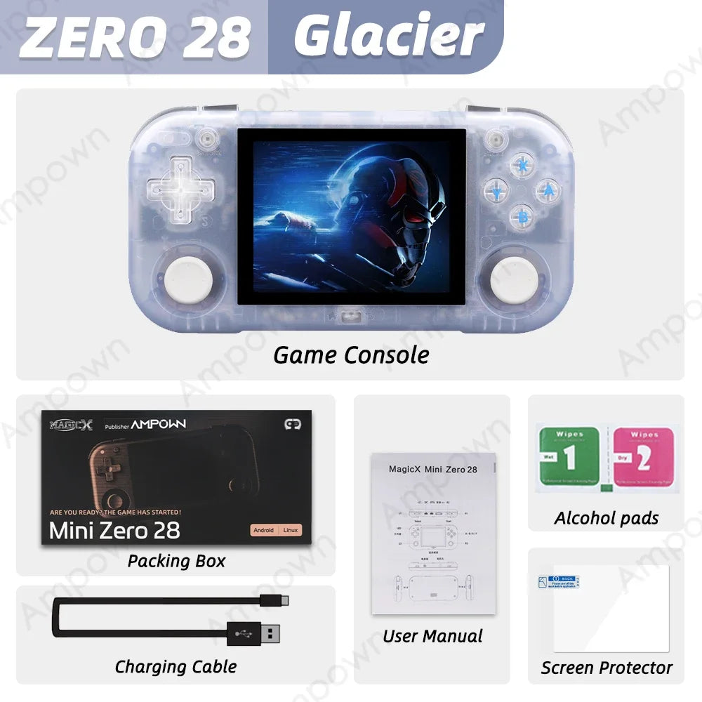 🎮Ampown Mini Zero 28 Consola Portátil Retro | Pantalla IPS 2.8'' | Procesador A133P | Sistema Android