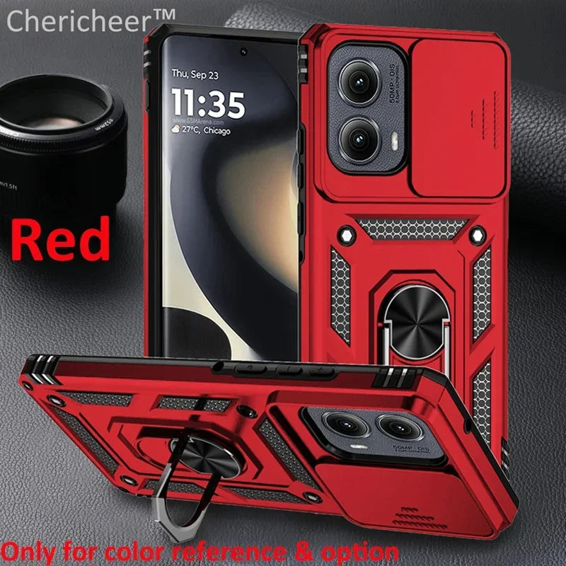📱 Funda Galaxy S24 FE/Plus/Ultra | Militar Ring con tapa deslizante para cámara