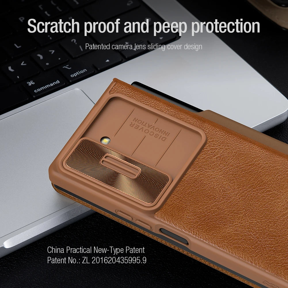 📱 Funda Galaxy Z Fold 6 5G | Cuero de Lujo con Cámara Deslizante y S-Pen | Nillkin