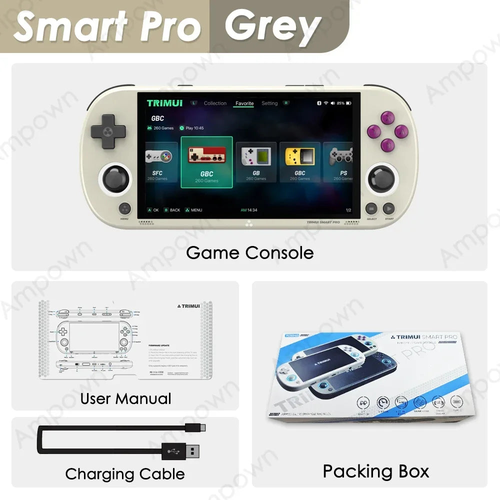 🎮Trimui Smart Pro Consola Retro Portátil | Pantalla IPS 4.96'' | Sistema Linux | Joystick + Luces RGB