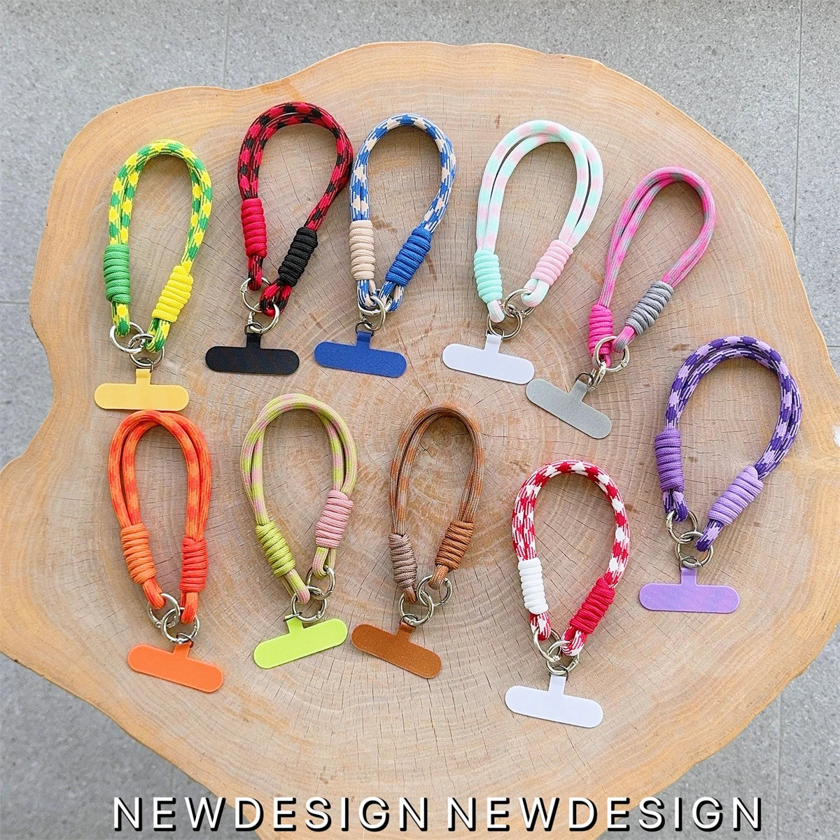 🎀 Lanyard con diseño en cuadrícula – Cuerda trenzada fuerte para muñeca, decoración anticaída