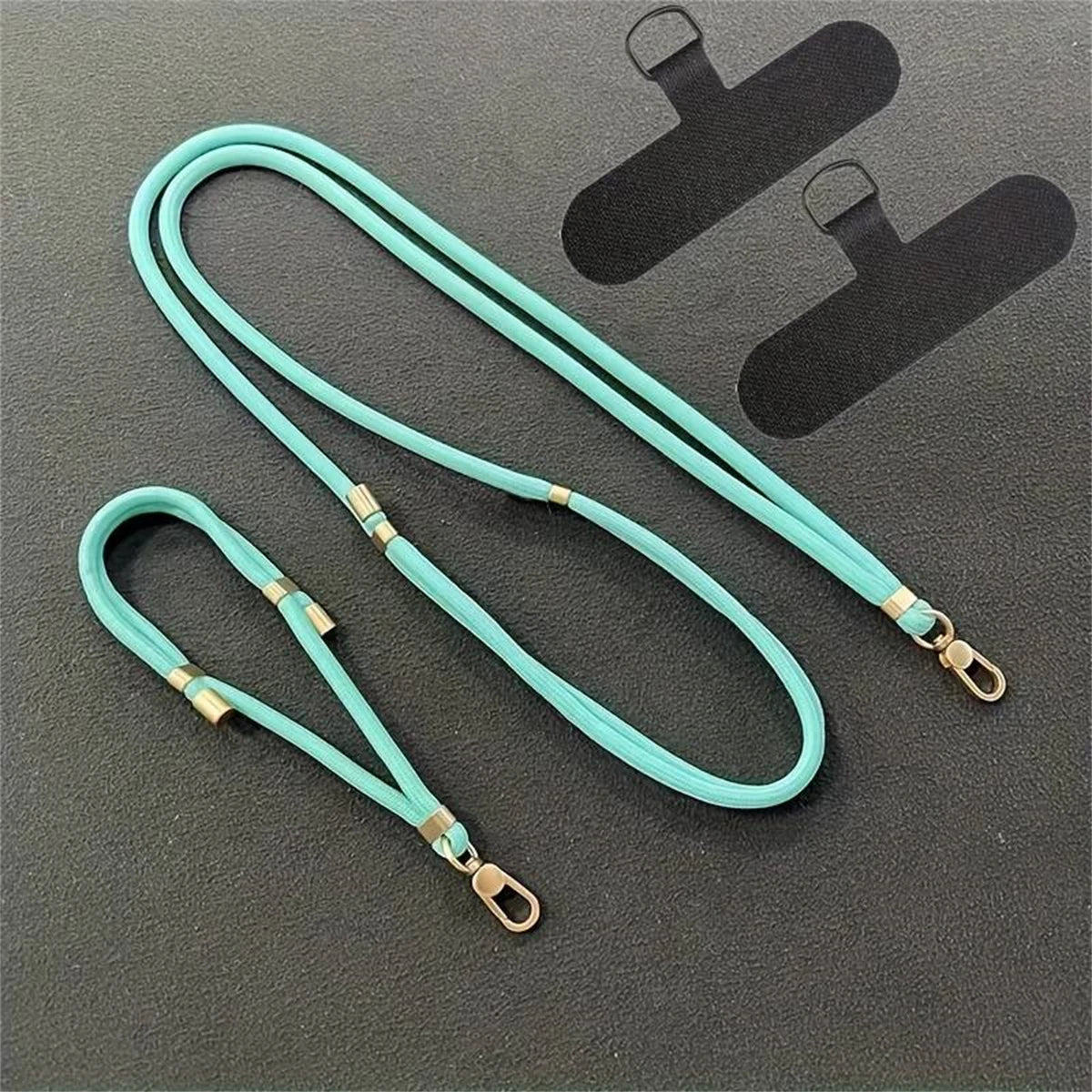 🎀 Set de 2 lanyards (corto + largo) – Correa cruzada universal con cuerda para cuello anticaída
