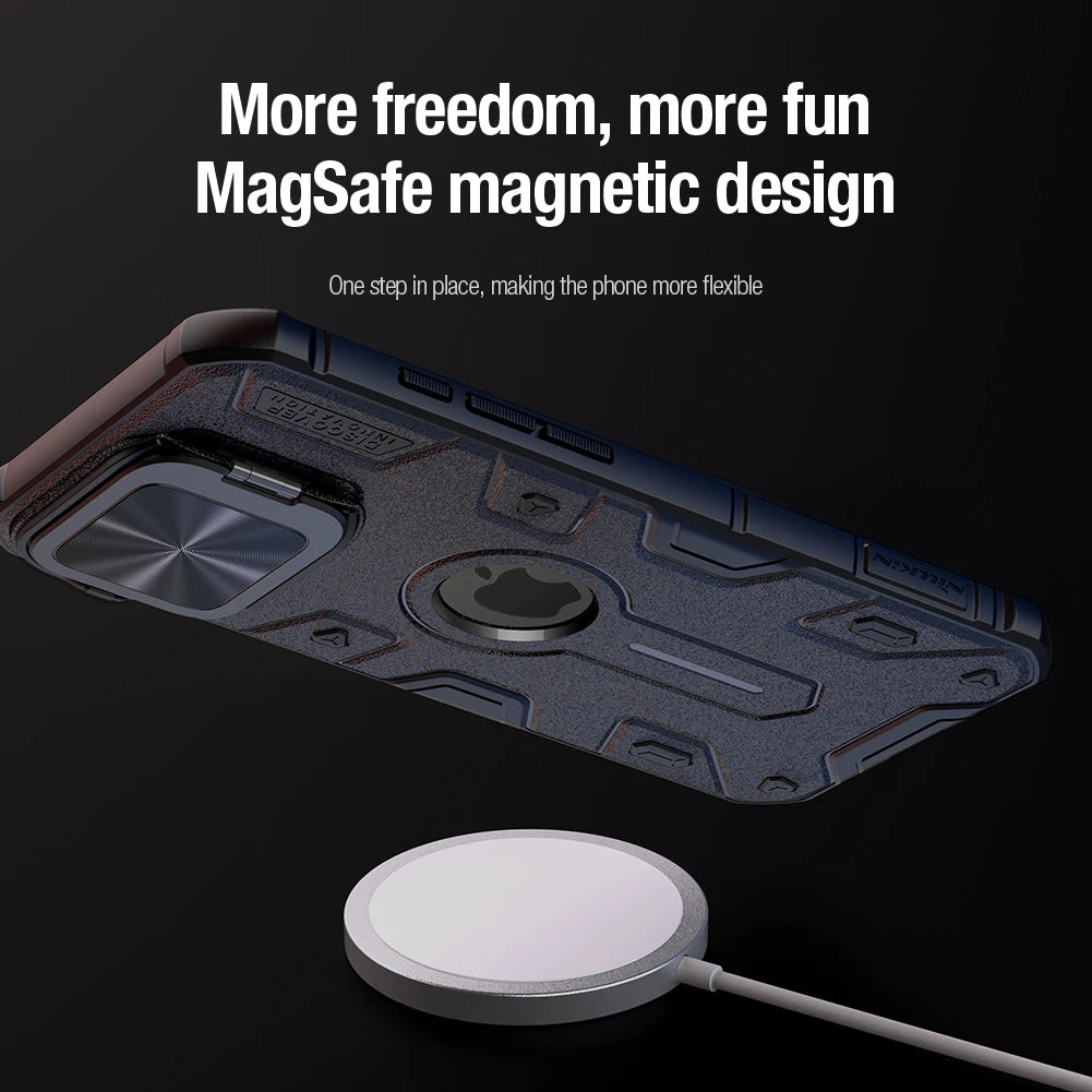 📱 Funda iPhone 16 Pro Max | Armor Prop Magsafe Antichoque con Soporte de Lente | Nillkin