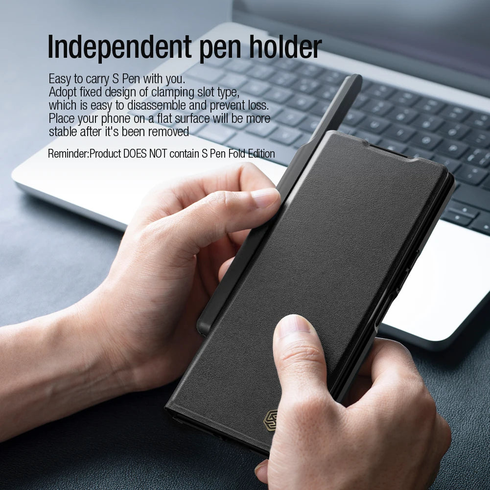 📱 Funda Galaxy Z Fold 6 5G | Cuero de Lujo con Cámara Deslizante y S-Pen | Nillkin