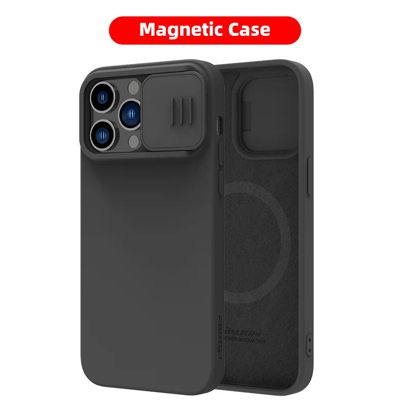 📱 Funda iPhone 14 Pro Max CamShield Silky Liquid Silicone Slide Protección Cámara Nillkin