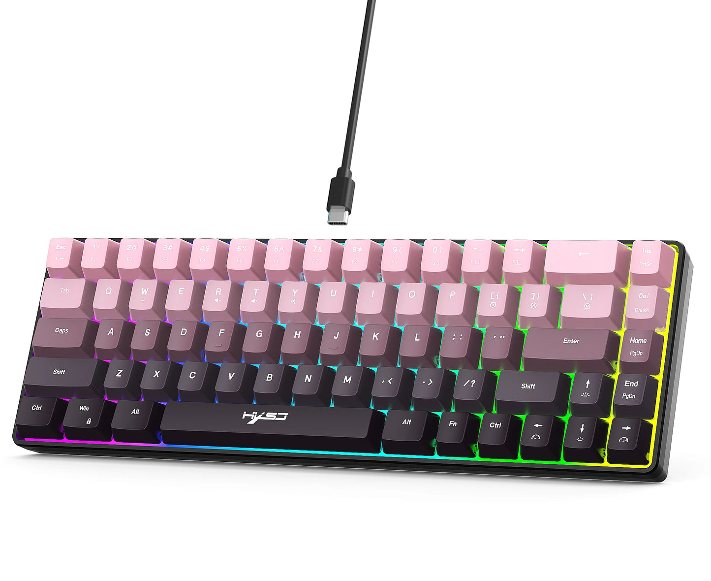 ⌨️ Teclado Gamer 65% 2025 | 68 Teclas Retroiluminado RGB Compacto y Ergonómico Alámbrico Ideal para Laptop, Mac y PC