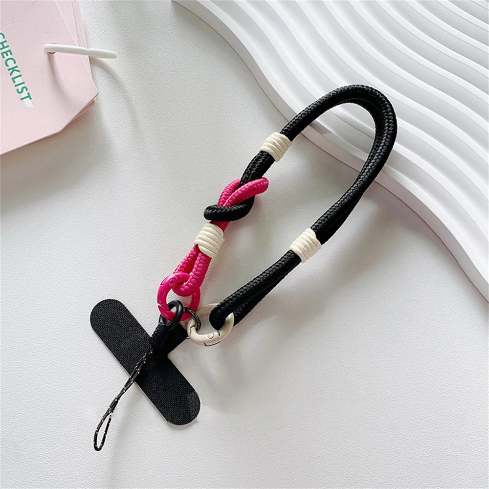 🎀 Lanyard de nailon elegante – Correa sencilla y colorida para celular con tarjeta y pulsera