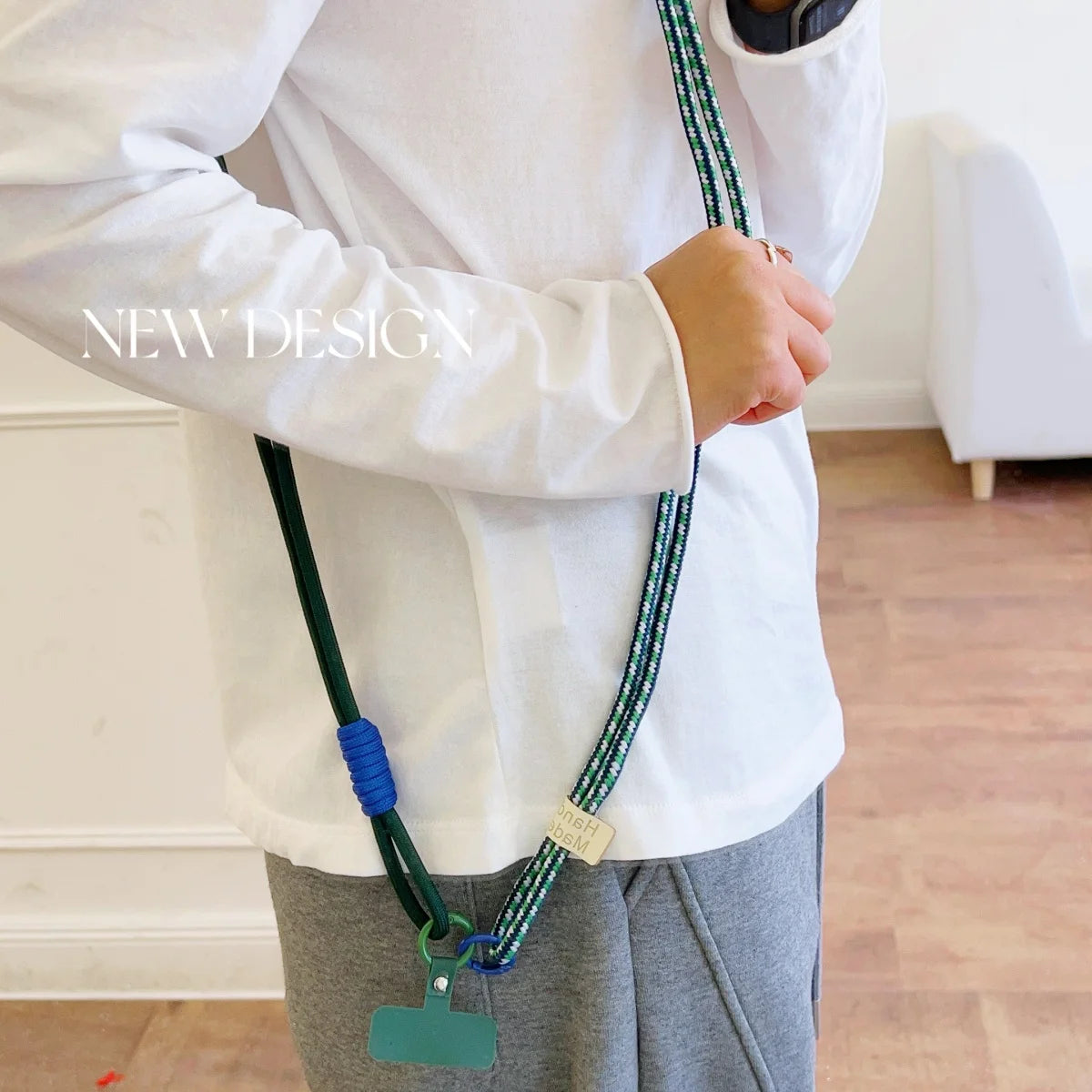 🎀 Lanyard Divertido Bicolor – Correa ajustable para celular, cinta de cuello con colores contrastantes y estilo alegre