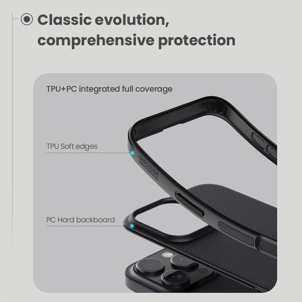 📱 Funda iPhone 16 Pro / iPhone 16 | Super Frosted Shield Pro Mate Antigolpes | Nillkin