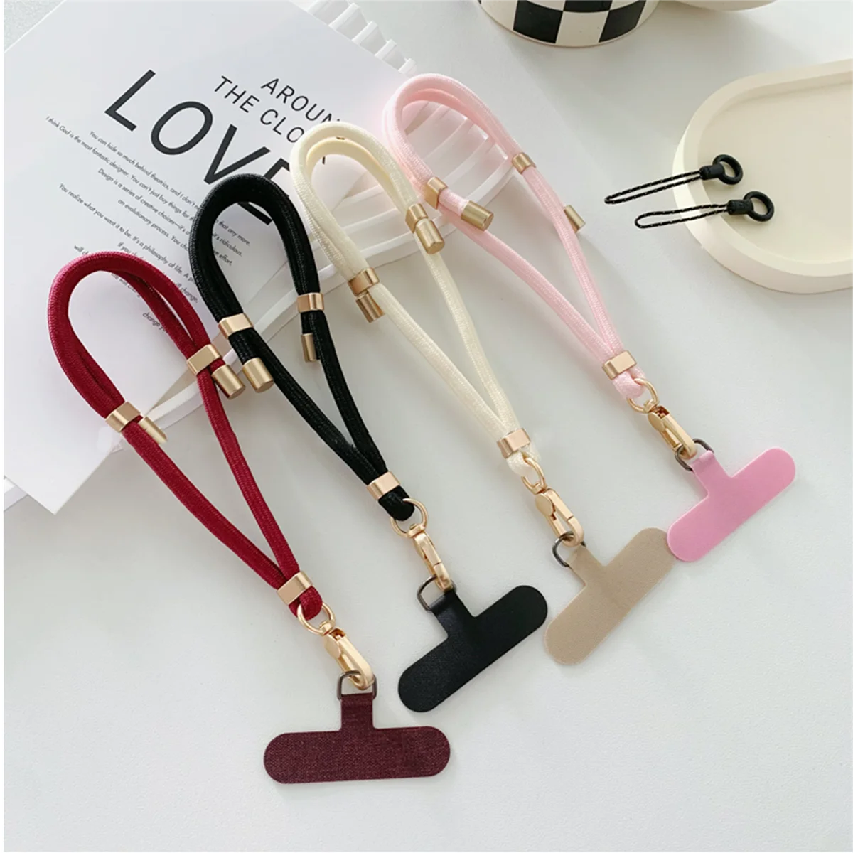 🎀 Lanyard corto de nailon metálico – Correa elegante para pantalón, accesorio de muñeca anticaída