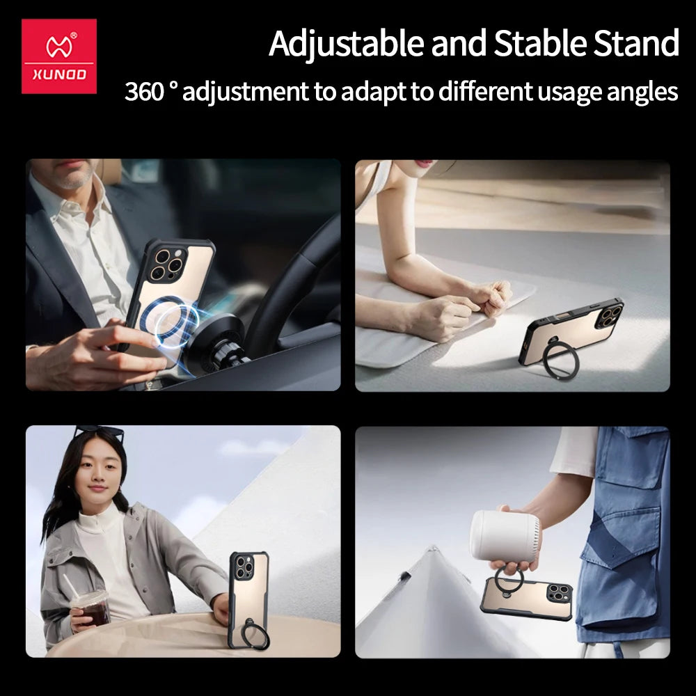 📱 Funda Magnética con Soporte 360° para iPhone 16 Pro Max / 16 Pro / 16+ / 15 Pro Max