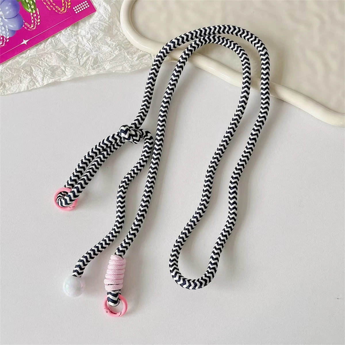 🎀 Lanyard Ajustable Tipo Bandolera – Correa trenzada de hombro con llavero y parche de repuesto de alta calidad