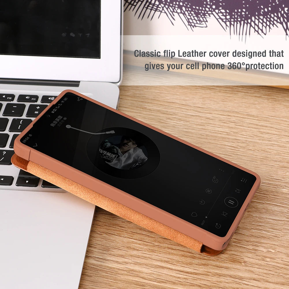 📱 Funda Galaxy S25 / S25 Plus | Qin Leather Flip con Cámara Deslizante | Nillkin