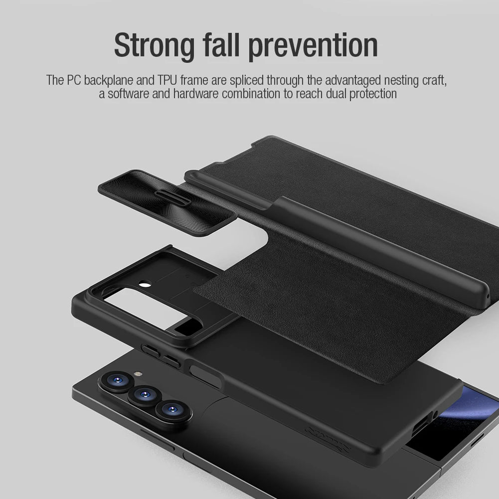 📱 Funda Galaxy Z Fold 6 5G | Cuero de Lujo con Cámara Deslizante y S-Pen | Nillkin