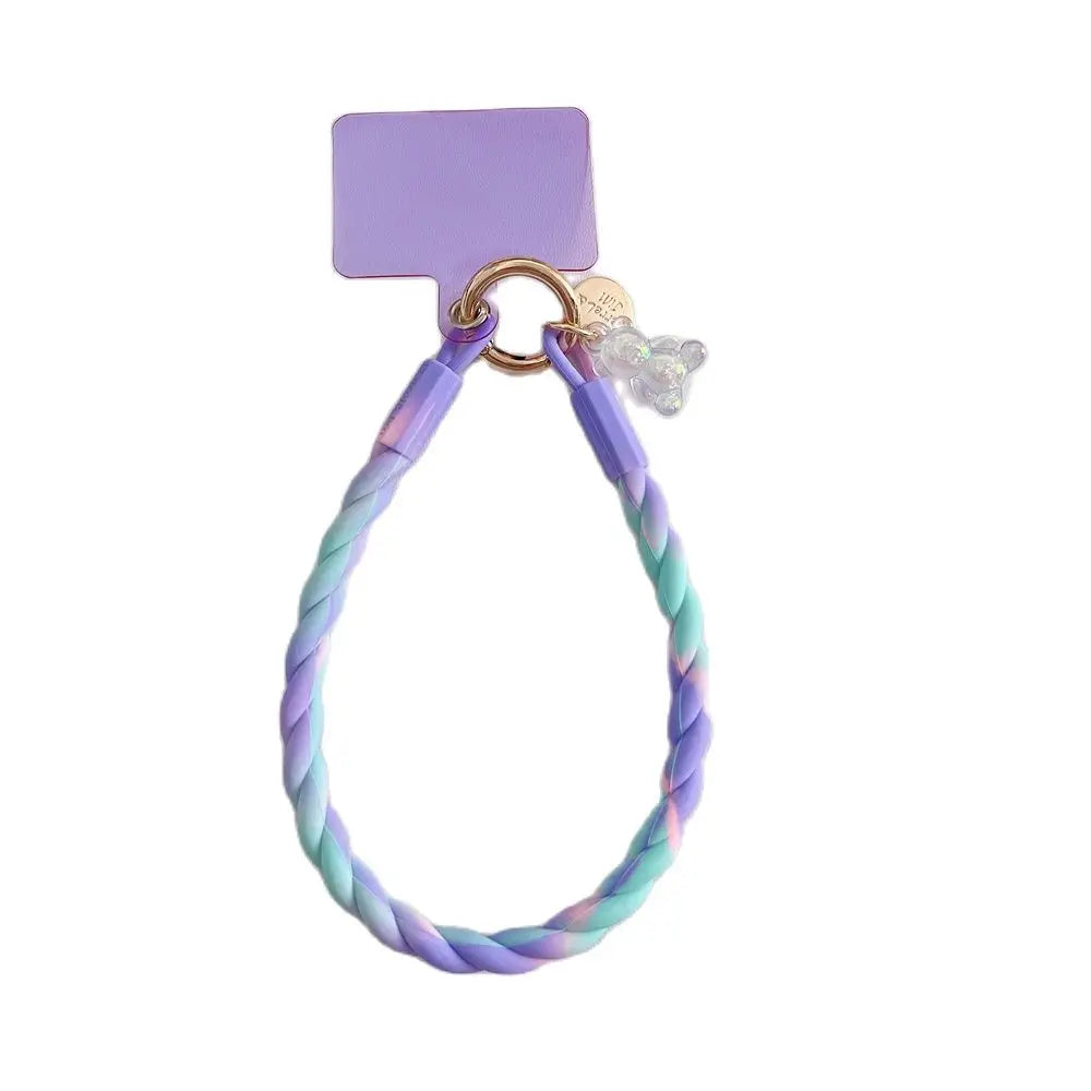 🎀 Lanyard con oso brillante – Correa cruzada larga para celular, diseño cute y deportivo