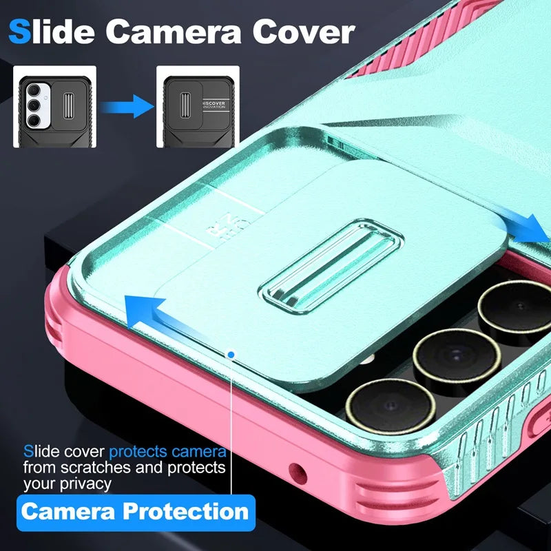 📱 Funda Galaxy A55 | Grado militar, antideslizante con tapa deslizante para lent