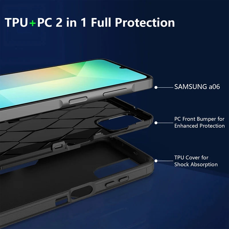📱 Funda Galaxy A06 4G/5G/A16/A26/A36/A56 | Goma silicona estilo rugged ultra resistente
