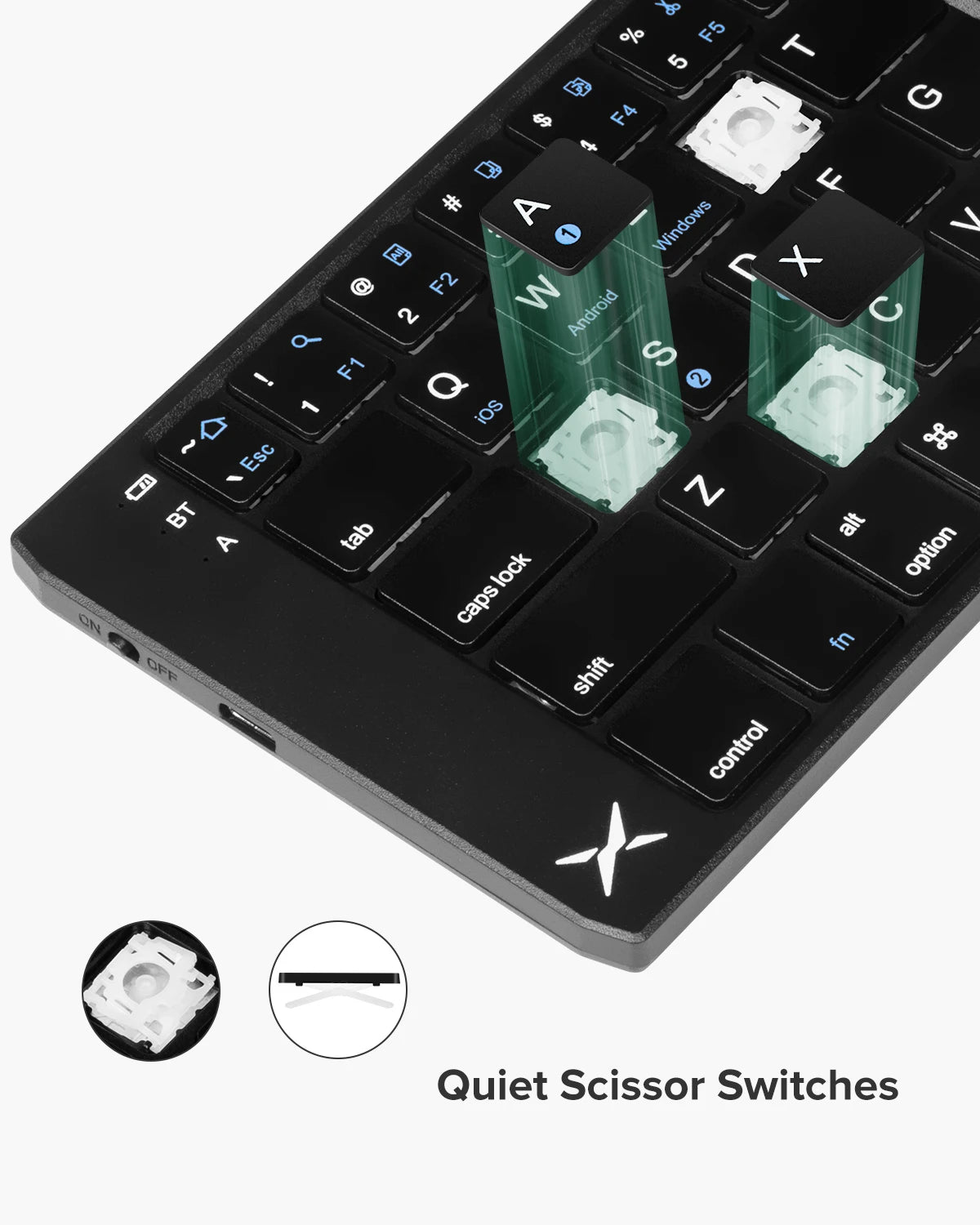 Delux ⌨️ KF19 Teclado Plegable Wireless Bluetooth | Recargable Portátil Compatible Windows, Android, iOS, Tablet y Móvil