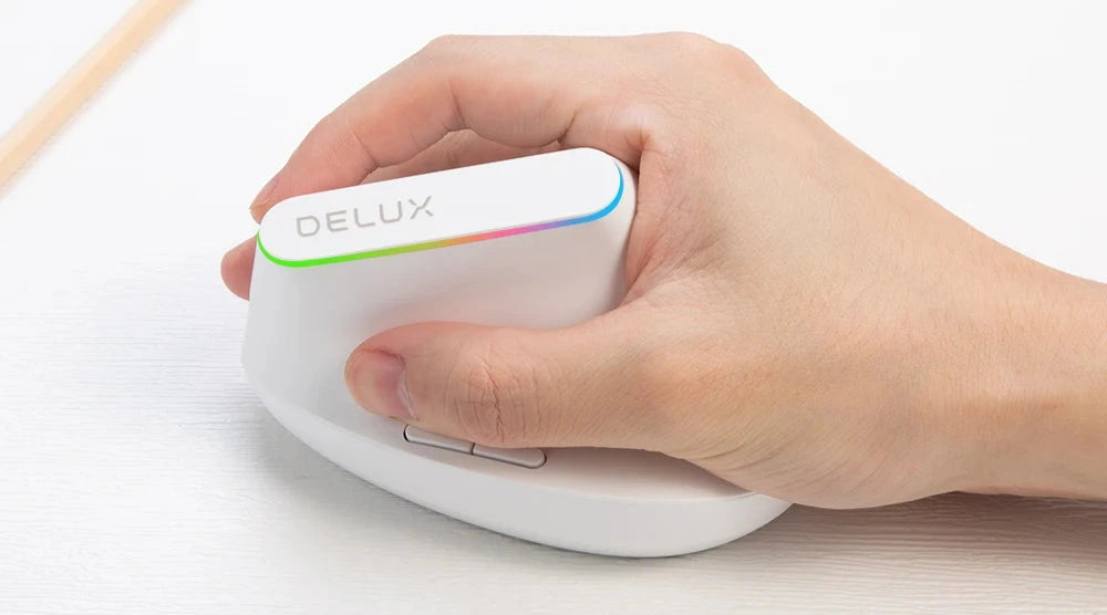 🖱️ Mouse Vertical Ergonómico Delux M618C Inalámbrico RGB