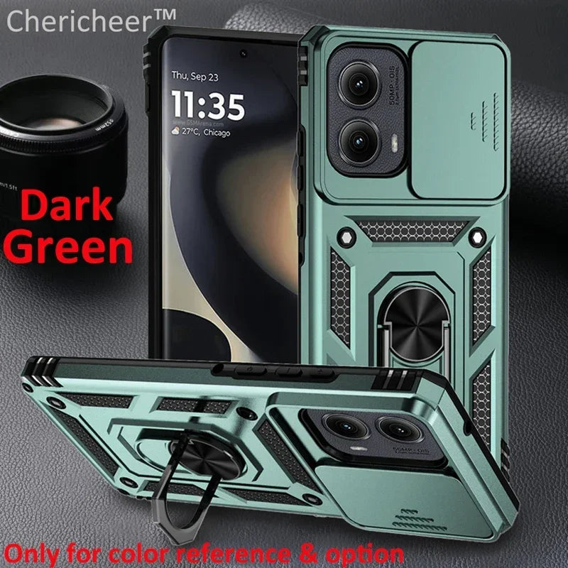📱 Funda Galaxy S24 FE/Plus/Ultra | Militar Ring con tapa deslizante para cámara