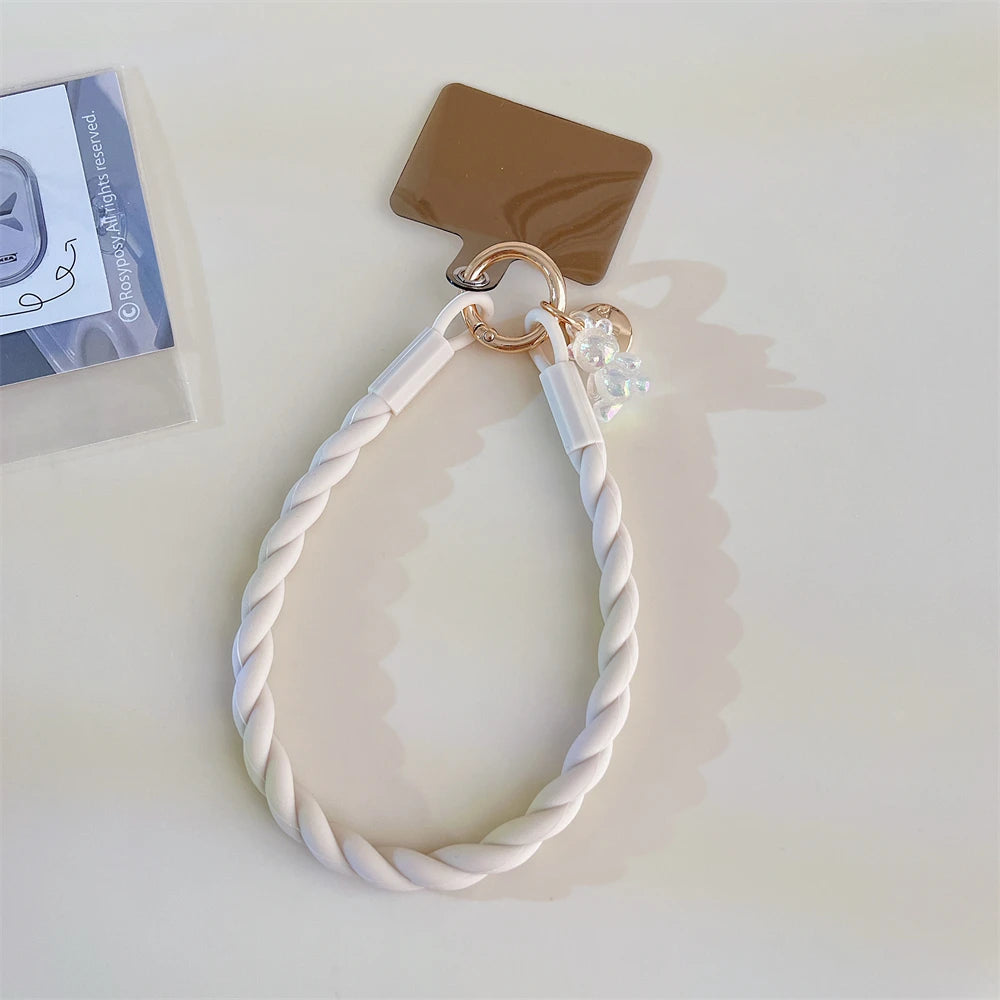 🎀 Lanyard con oso brillante – Correa cruzada larga para celular, diseño cute y deportivo