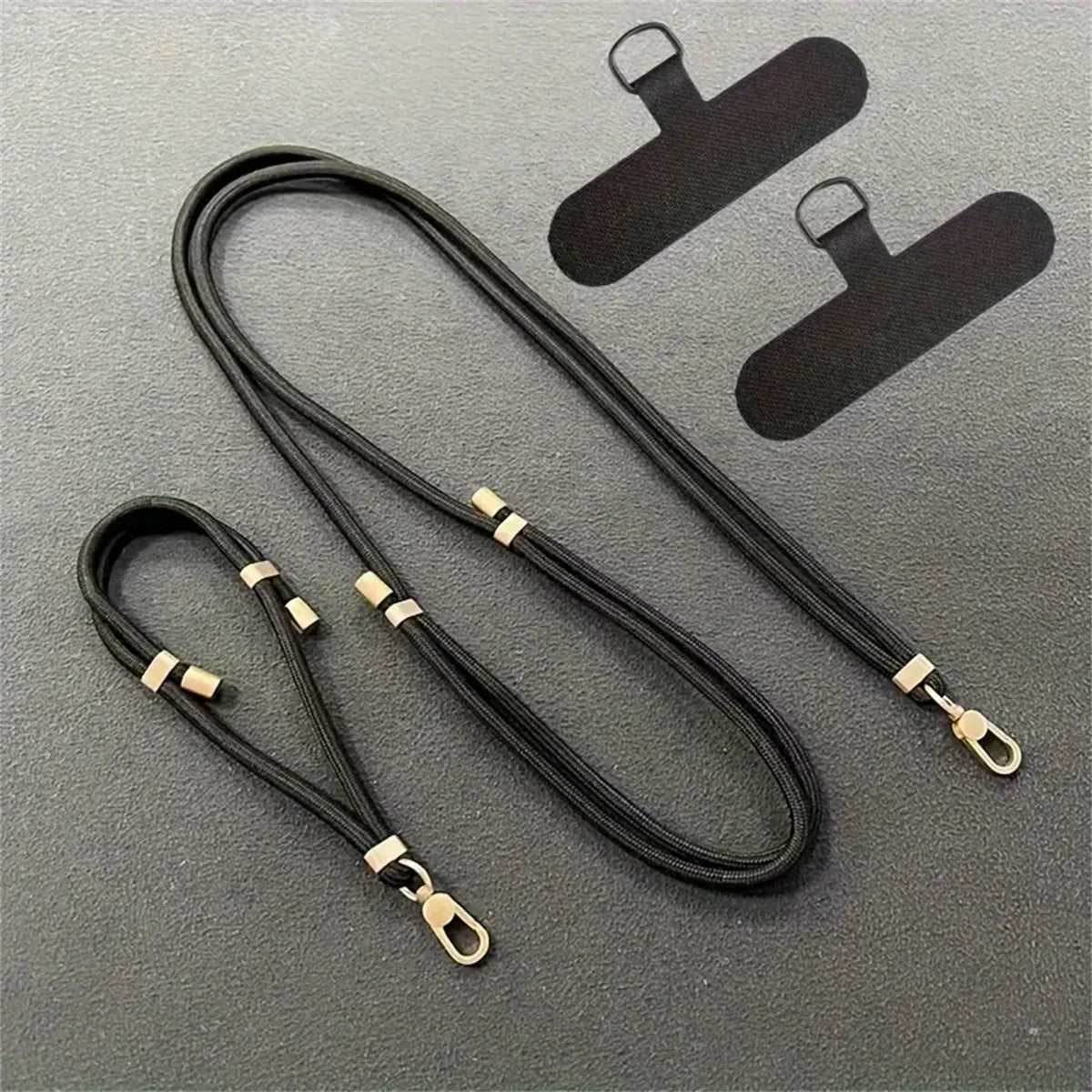 🎀 Set de 2 lanyards (corto + largo) – Correa cruzada universal con cuerda para cuello anticaída