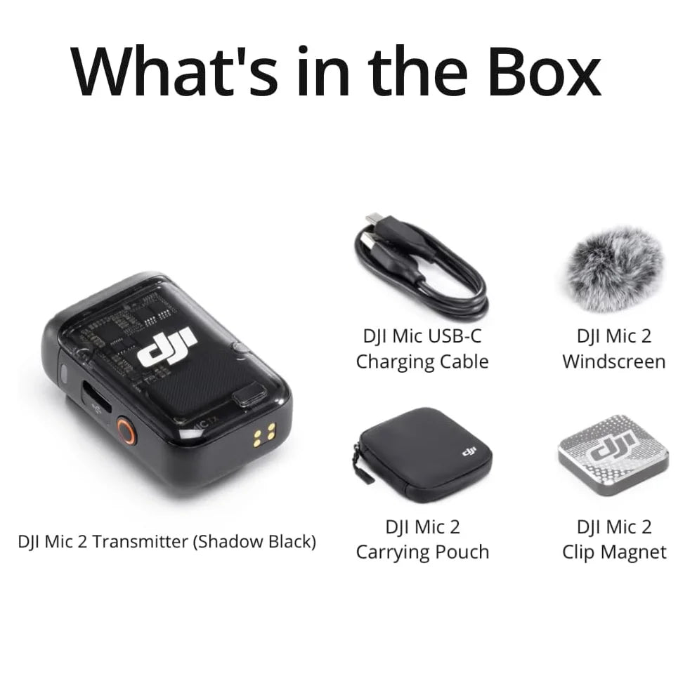 🎙️ DJI Mic 2 Inalámbrico | Cancelación Inteligente de Ruido Grabación Interna 32-bit Float