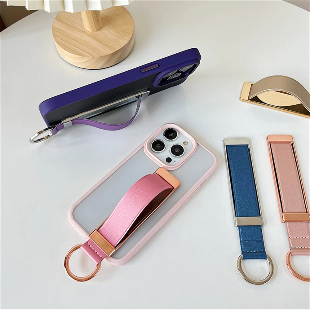 🎀 Soporte metálico para teléfono – Banda de dedo adhesiva y telescópica para sujetar o colgar