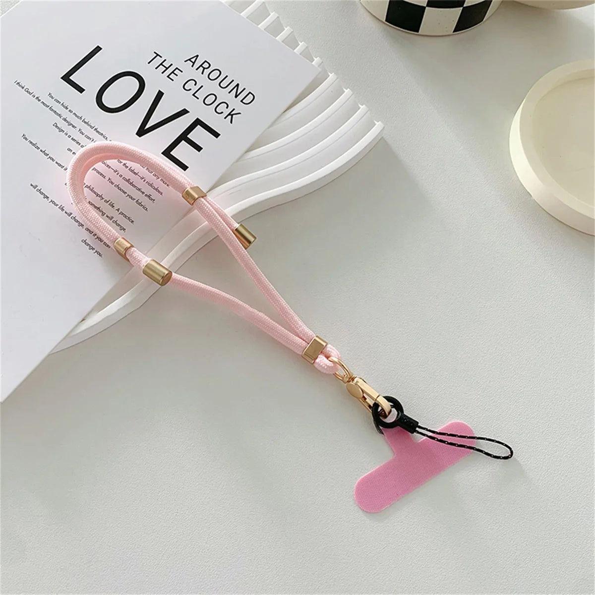 🎀 Lanyard corto de nailon metálico – Correa elegante para pantalón, accesorio de muñeca anticaída