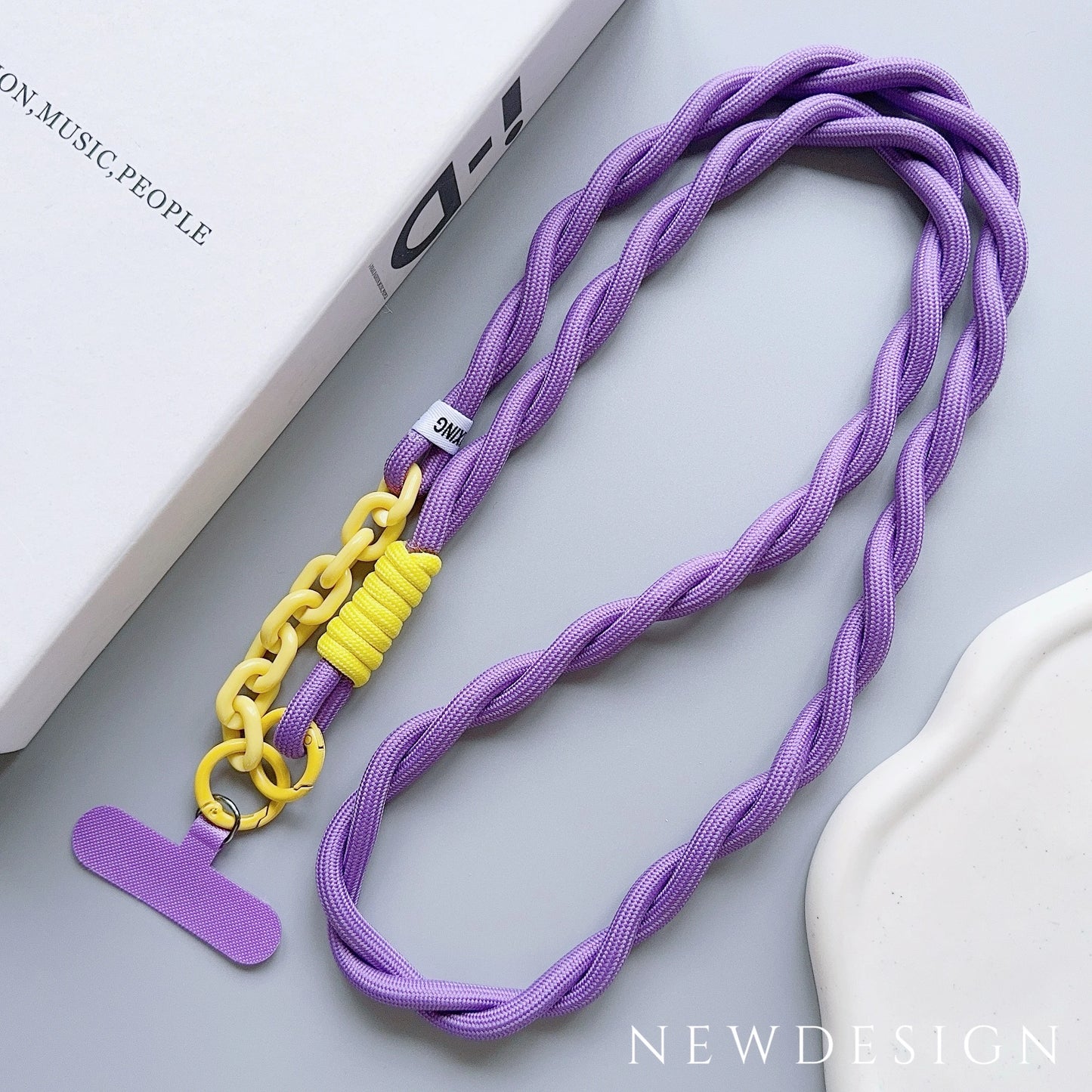 🎀 Lanyard lindo para celular – Correa acrílica universal cruzada con clip, cuerda para cuello y pulsera anticaída