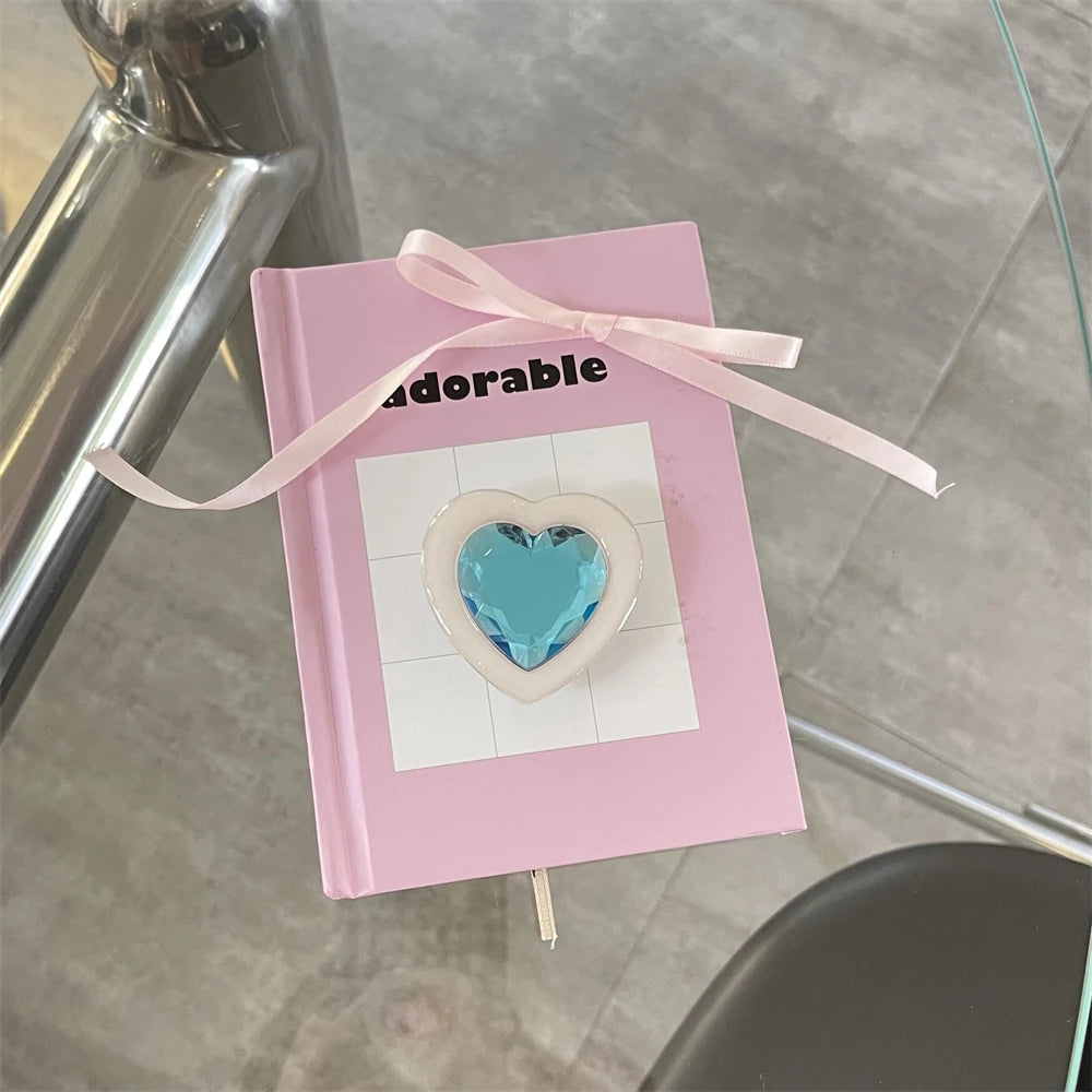 🎀 Soporte de Corazón con Diamantes – Griptok brillante de lujo, soporte para celular estilo romántico y elegante