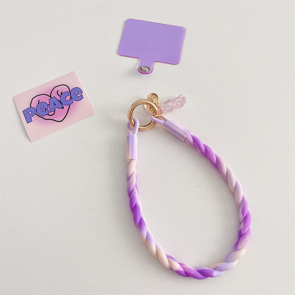 🎀 Lanyard con oso brillante – Correa cruzada larga para celular, diseño cute y deportivo