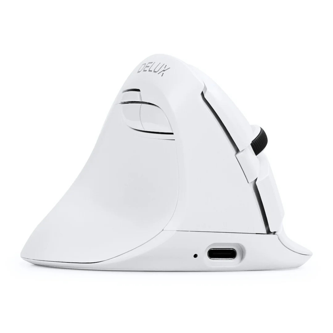 Delux 🖱️ M618ZD Mano Izquierda | Mouse Vertical Ergonómico Inalámbrico Bluetooth 2.4GHz 🔋 Recargable Click Silencioso 🤫 Para Oficina y Manos Pequeñas ✋