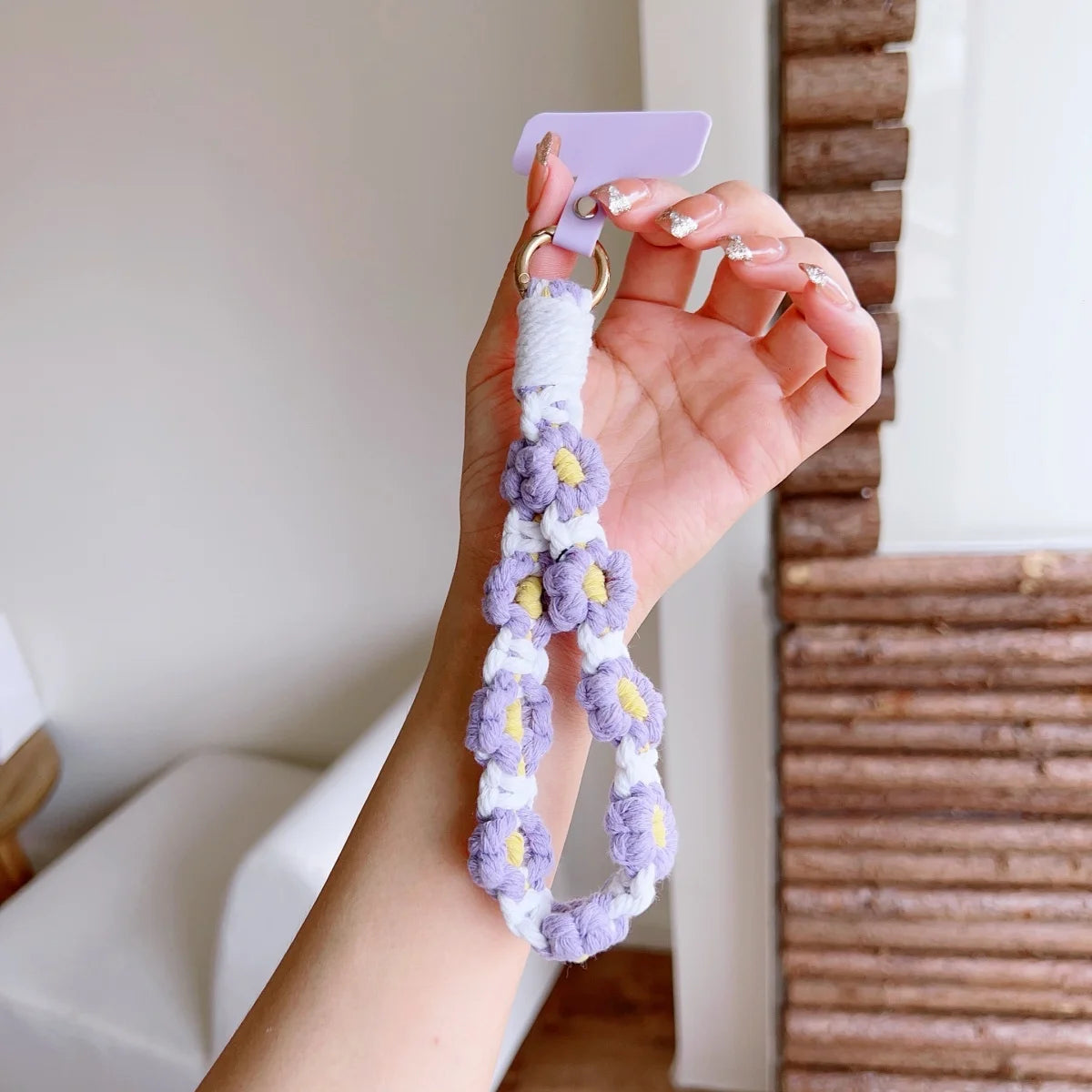 🎀 Correa de Flores Tejidas Coloridas – Lanyard decorativo para celular, llaves o pantalones, con estilo y función anti pérdida