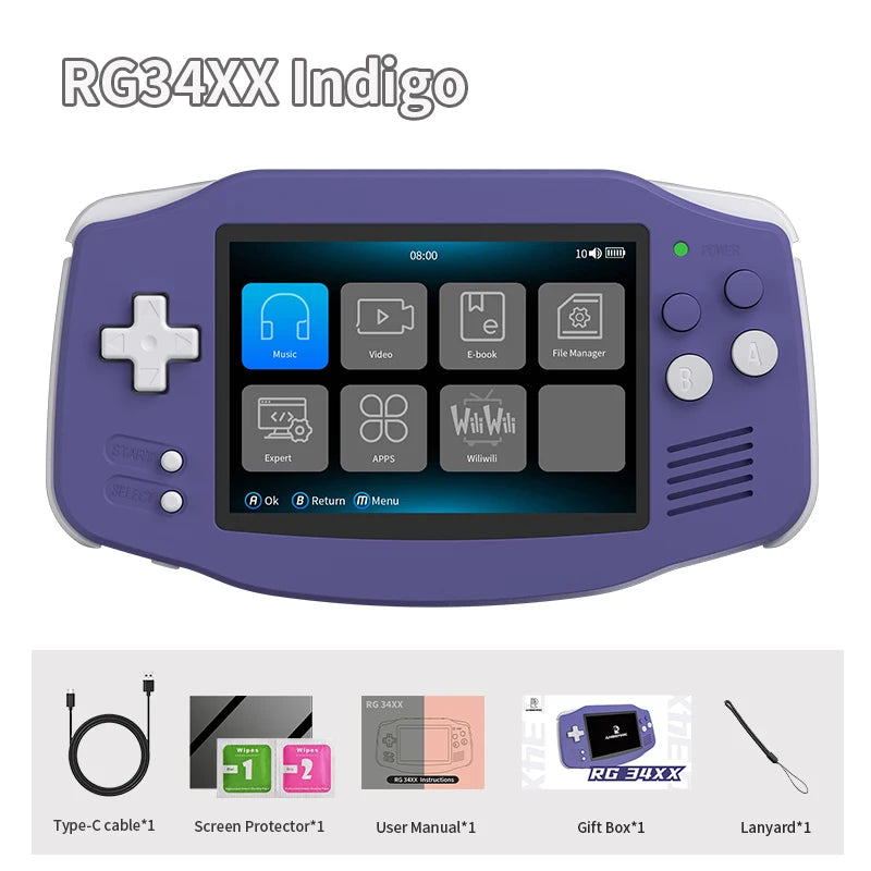 🎮🕹️ANBERNIC RG34XX – Retro Compacto con Potencia Linux Consola Portátil de 3.4", IPS, WiFi, Bluetooth y Hasta 11,000 Juego