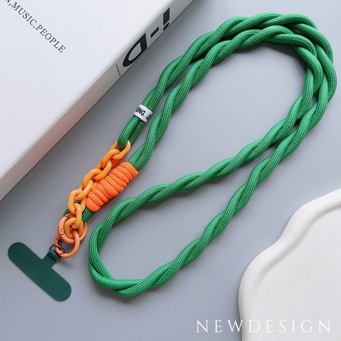 🎀 Lanyard lindo para celular – Correa acrílica universal cruzada con clip, cuerda para cuello y pulsera anticaída