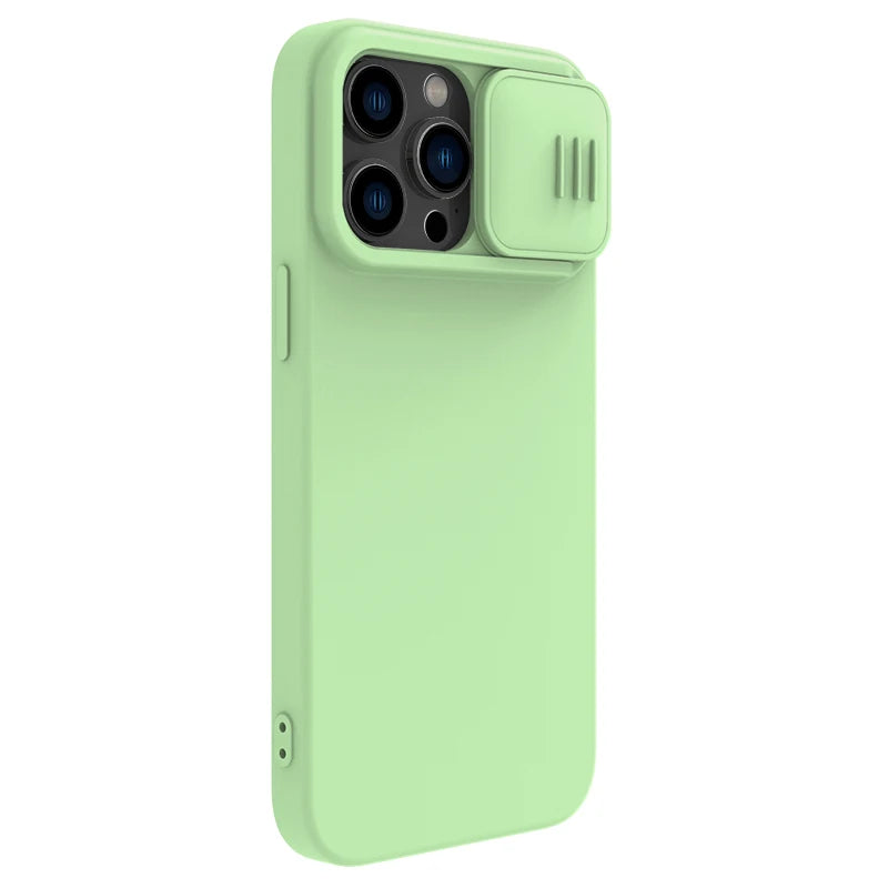 📱 Funda iPhone 14 Pro Max CamShield Silky Liquid Silicone Slide Protección Cámara Nillkin